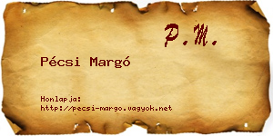 Pécsi Margó névjegykártya